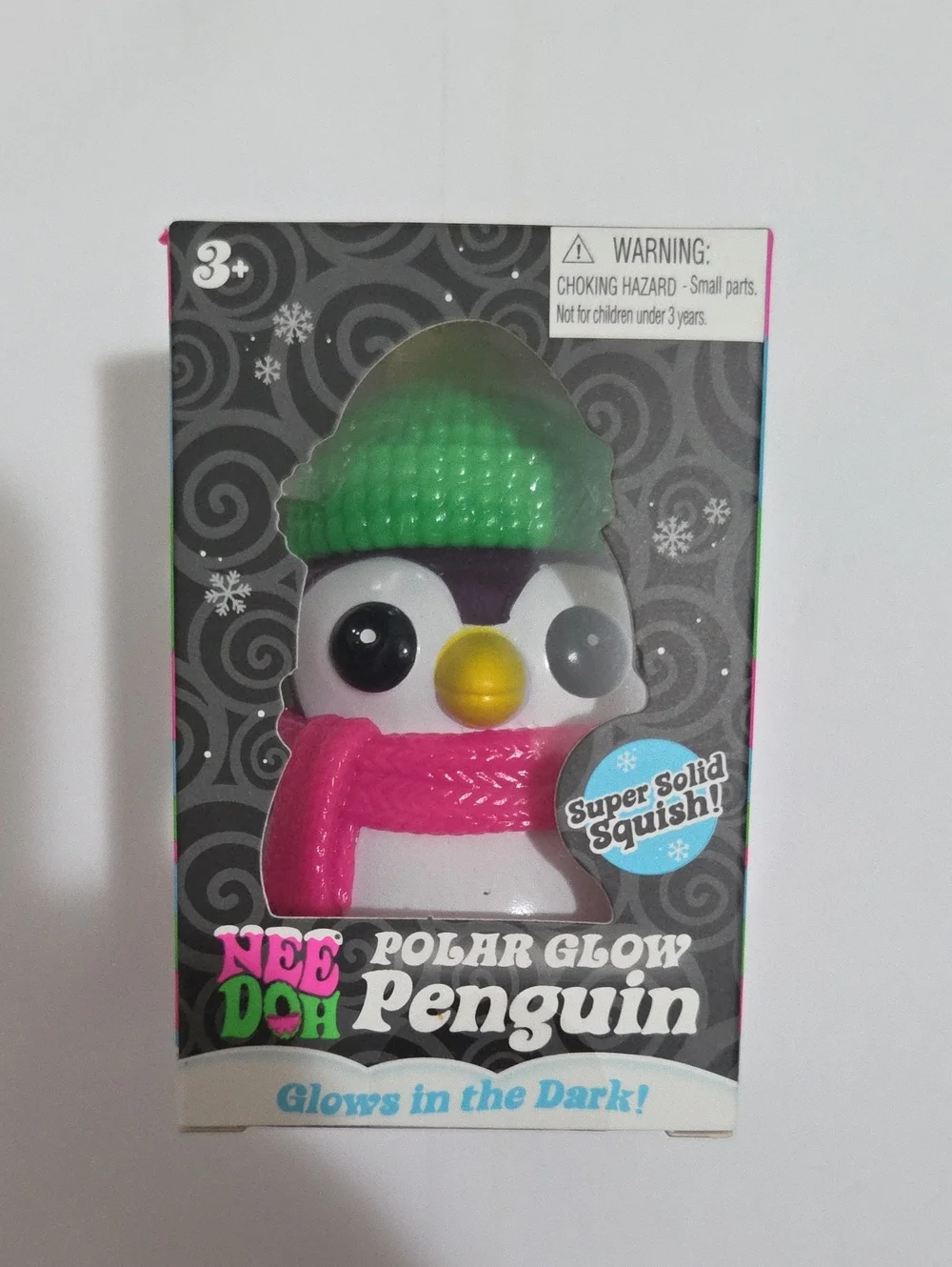 Needoh Polar Glow Penguin - Purple W/Pink Scarf, Green Hat-Authentic